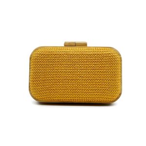Yellow Handmade Wooden Clutch Bag
