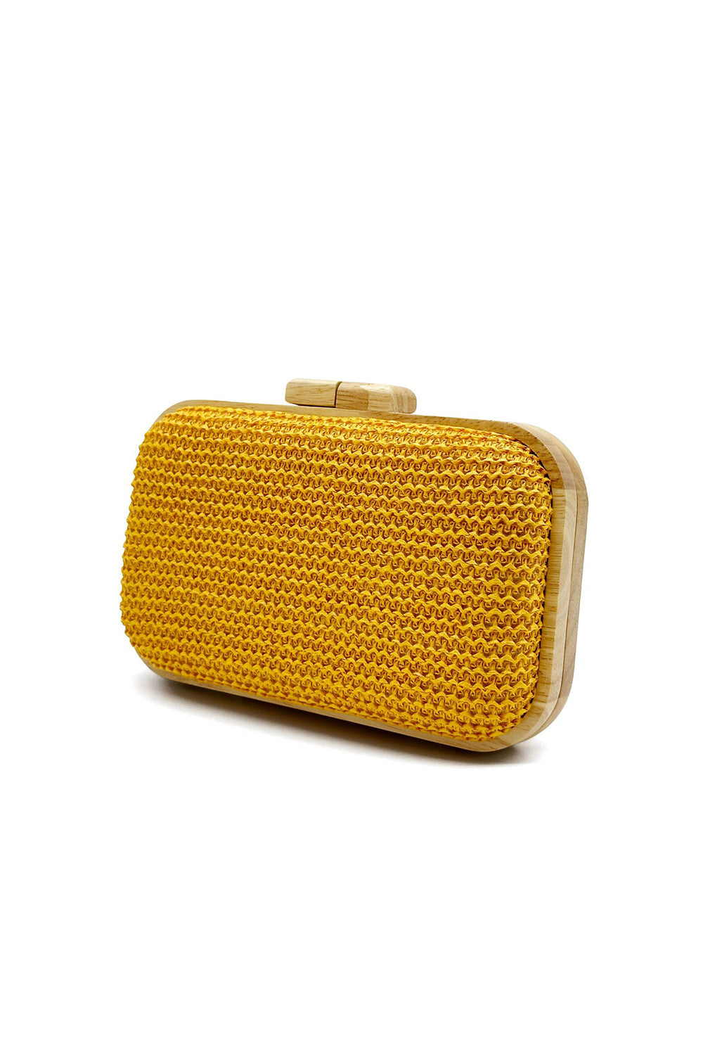 Yellow Handmade Wooden Clutch Bag - Image 7