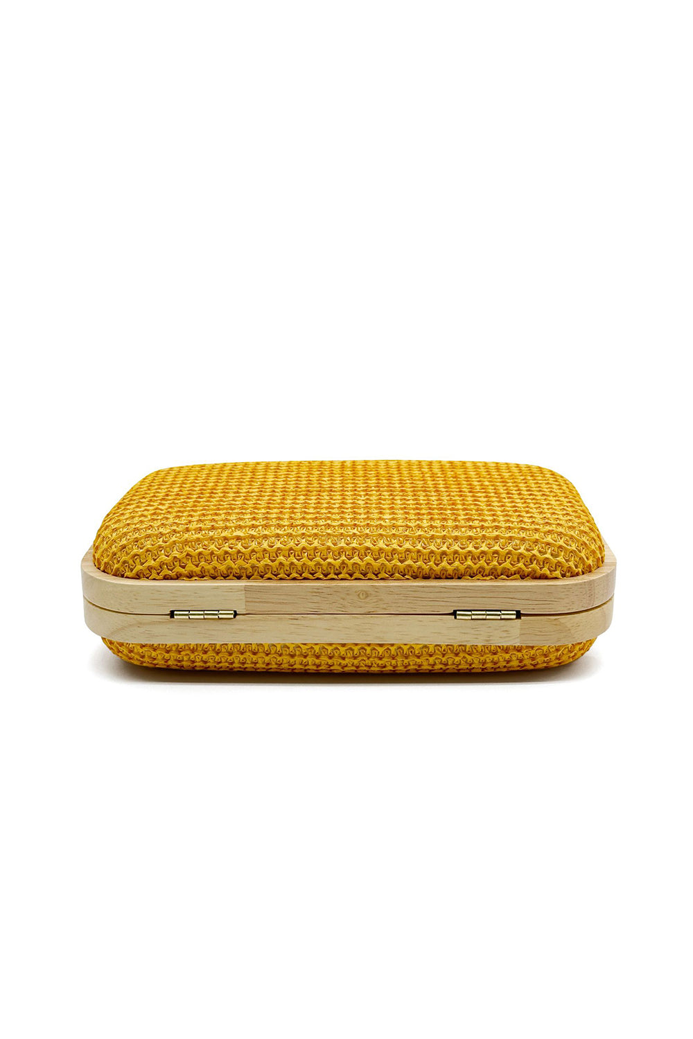 Yellow Handmade Wooden Clutch Bag - Image 3