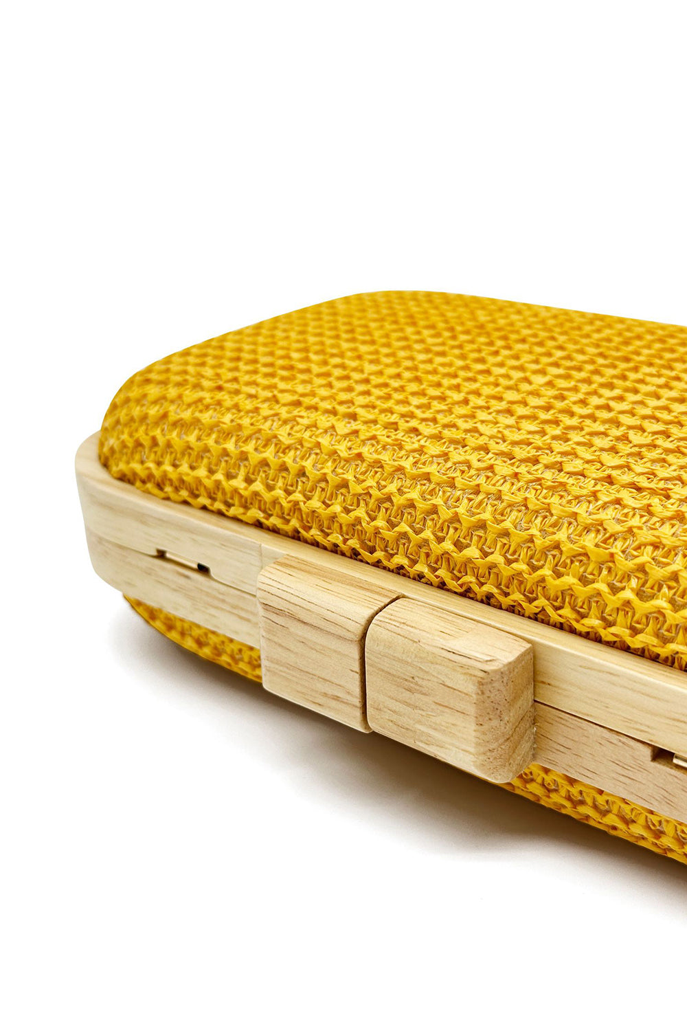 Yellow Handmade Wooden Clutch Bag - Image 8