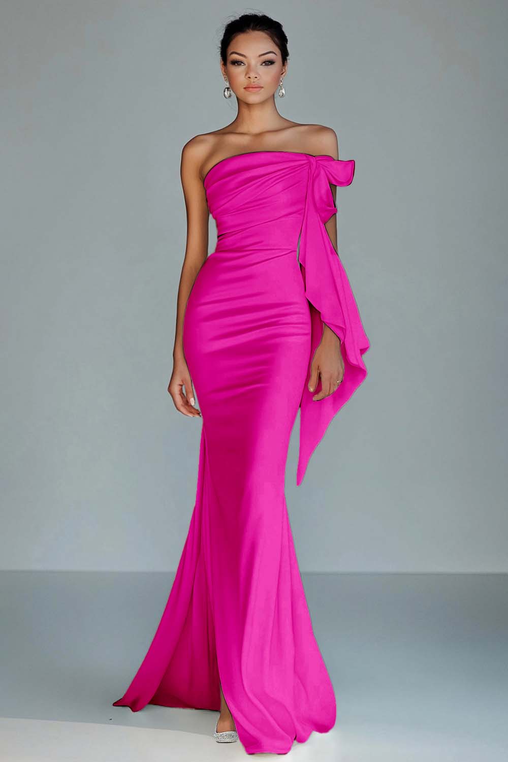 White Strapless Mermaid Ruffled Formal Dress - Image 7