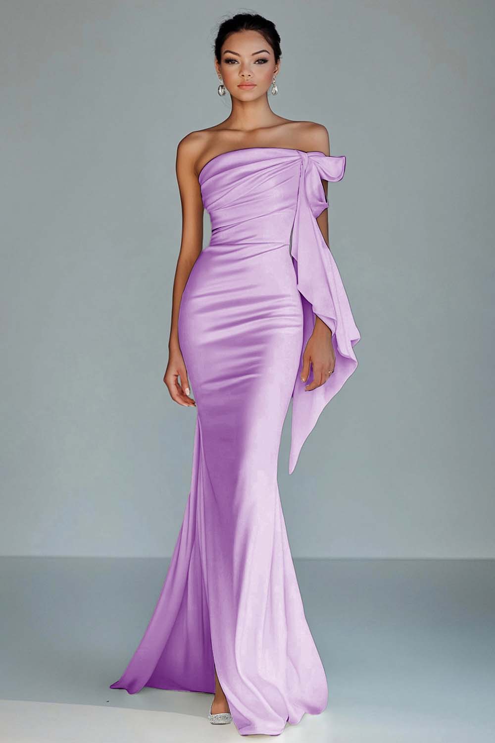 White Strapless Mermaid Ruffled Formal Dress - Image 8