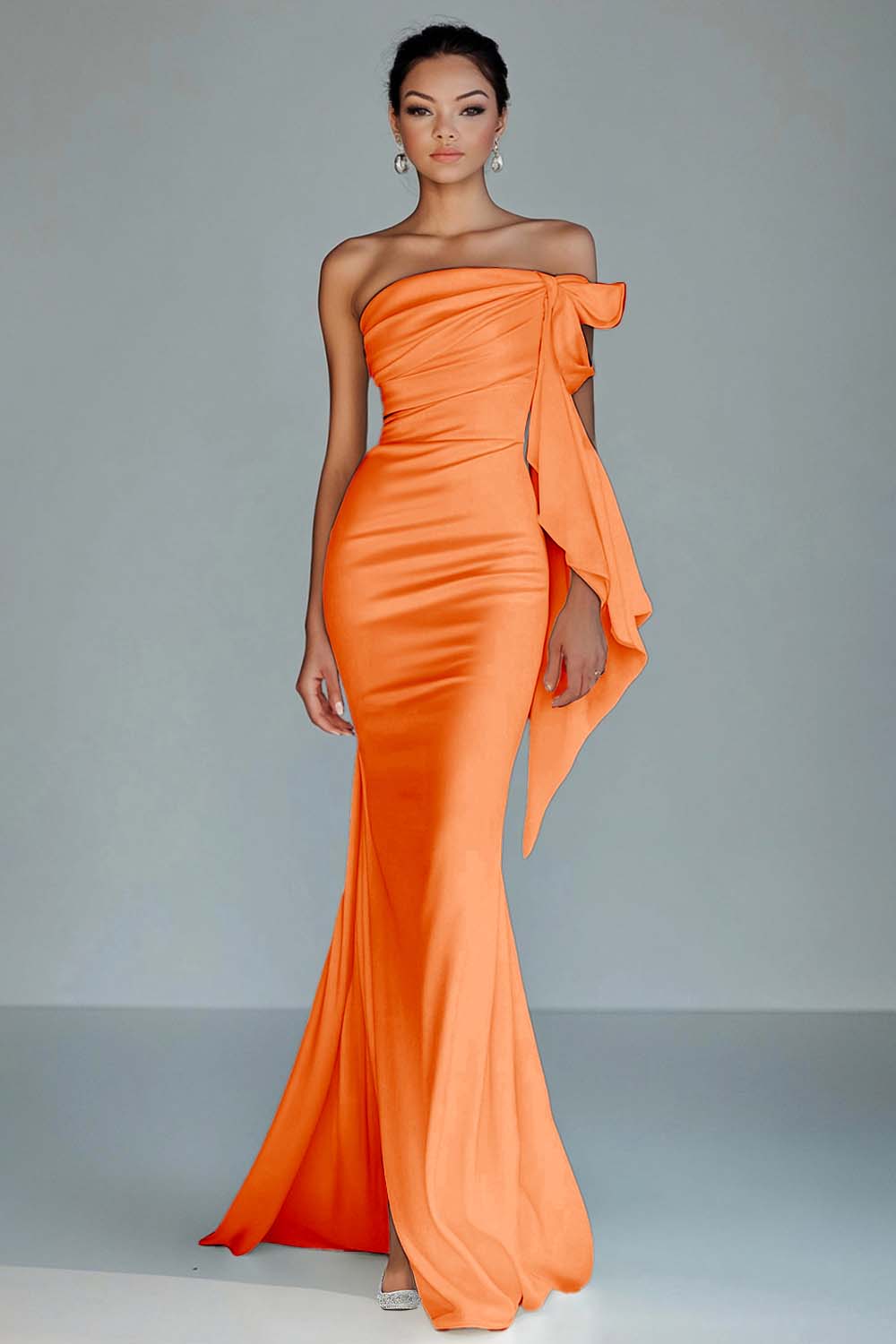 White Strapless Mermaid Ruffled Formal Dress - Image 10