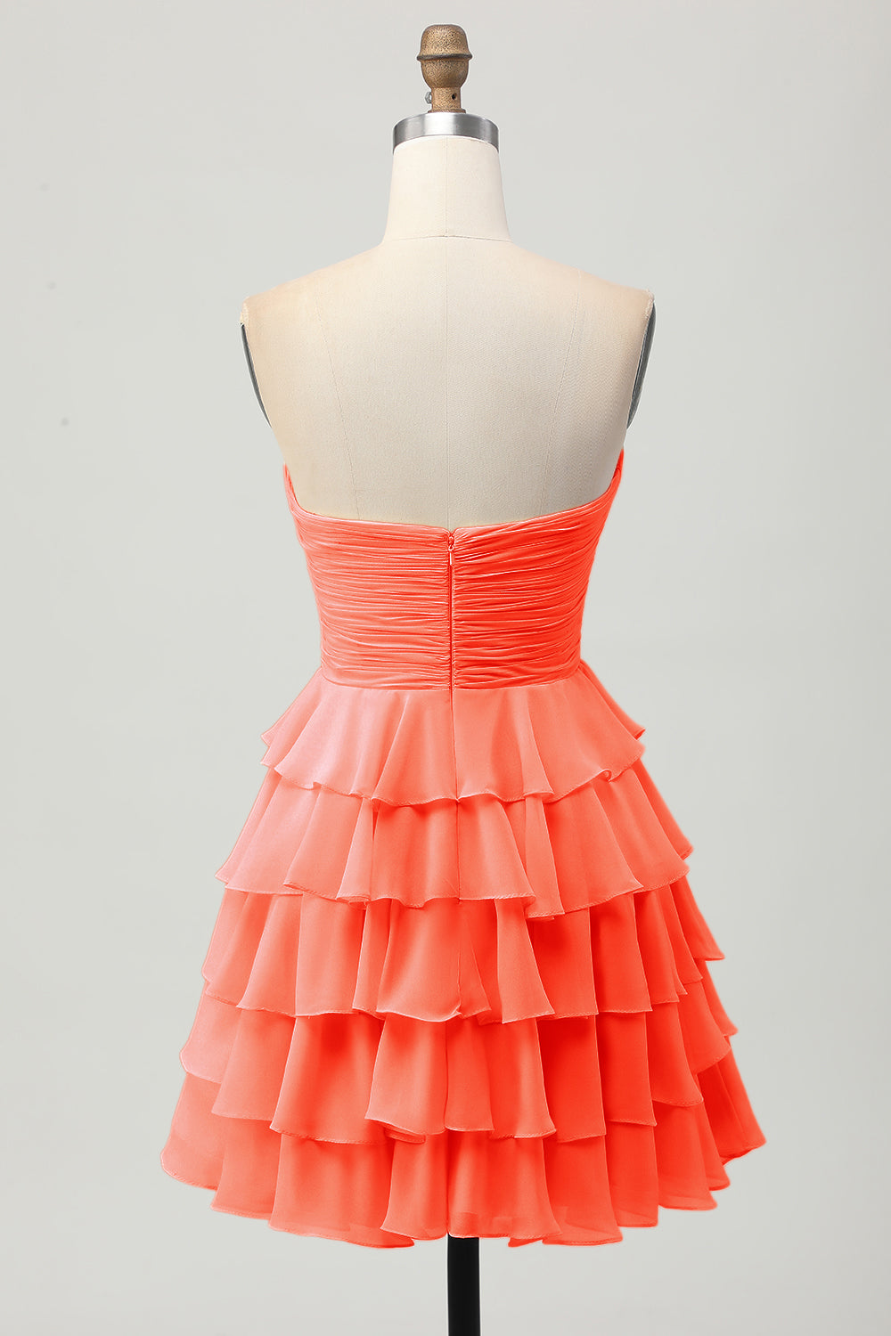 Yellow A Line Tiered Strapless Homecoming Dress with Bow - Image 20
