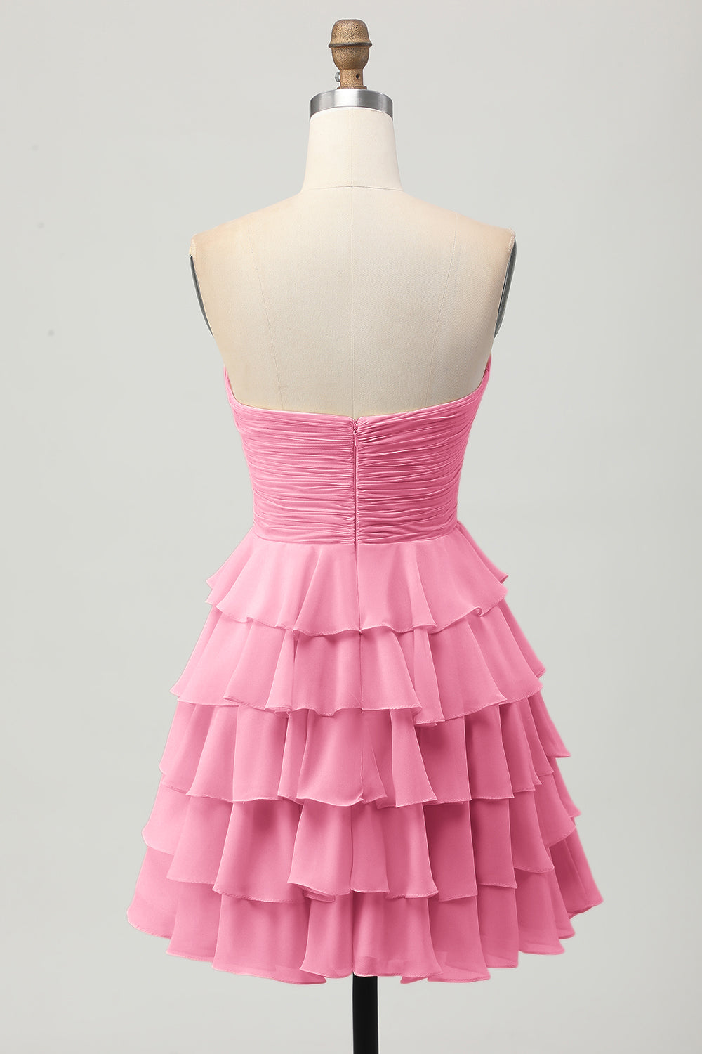 Yellow A Line Tiered Strapless Homecoming Dress with Bow - Image 22