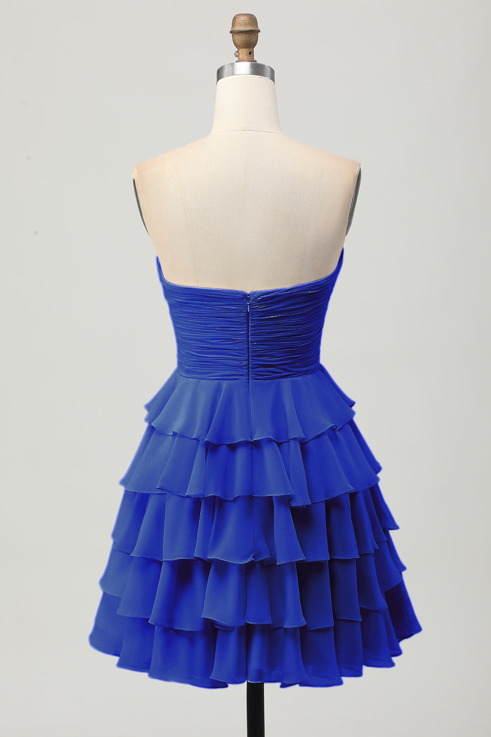 Yellow A Line Tiered Strapless Homecoming Dress with Bow - Image 26